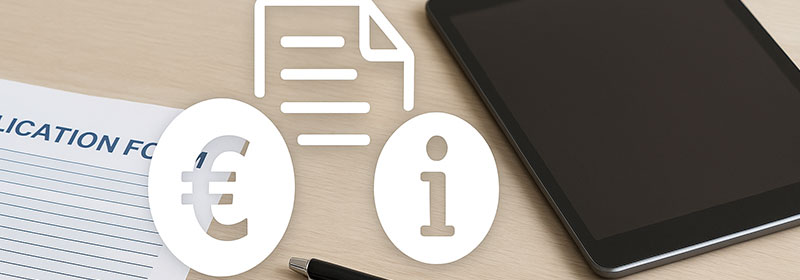 Illustration mit Eurosymbol und Informationssymbol