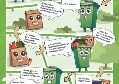 Cartoon mit Tonni und Baggi