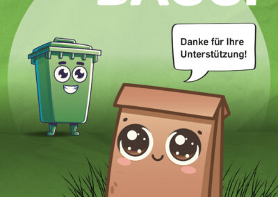Tonni und Baggi in einer cartoonhaften Darstellung